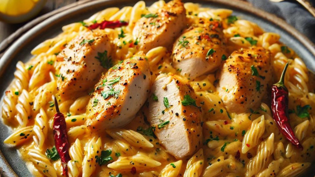 Air Fryer Lemon Chilli Creamy Chicken Pasta